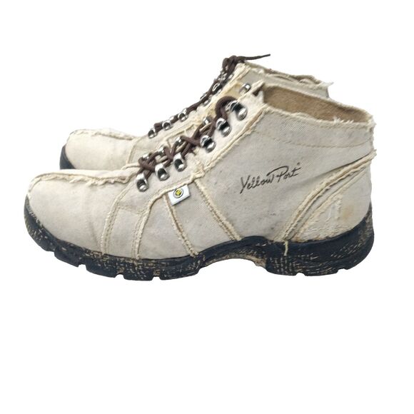 Yellow Port Boots Mens Size 8 Beige Recycled Tires & Trucking Canvas. main image 10